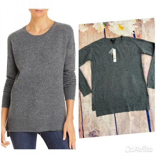 Базовый серый свитер из кашемира из США S/M