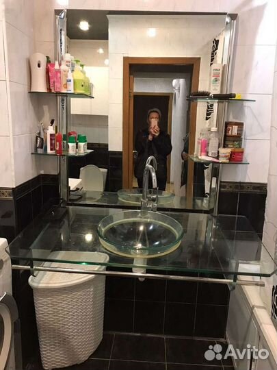 Набор столешница стеклянная с зеркалом