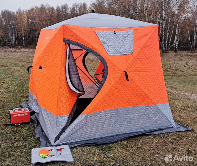 Палатка зимняя Terbo mir, куб, 3 слоя 2017 с полом