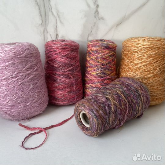 Бобинная пряжа италия. Меринос/шелк