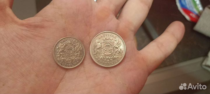 1 и 2 Латы, серебро