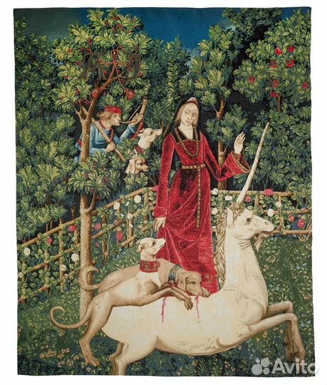 Гобеленовое панно с подкладкой-дама с единорогом