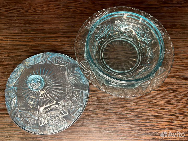 Антикварная масленка стекло ранние советы