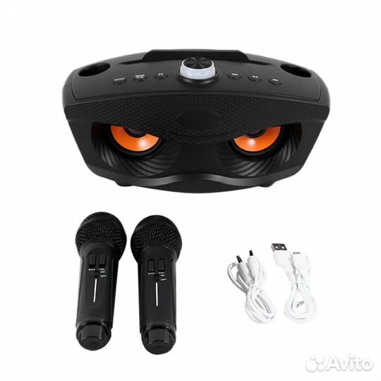 Семейная караоке система на два микрофона, черный