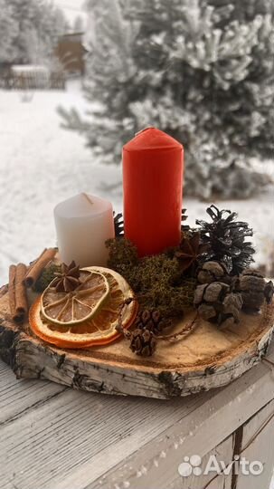 Ногодние композиции со свечами