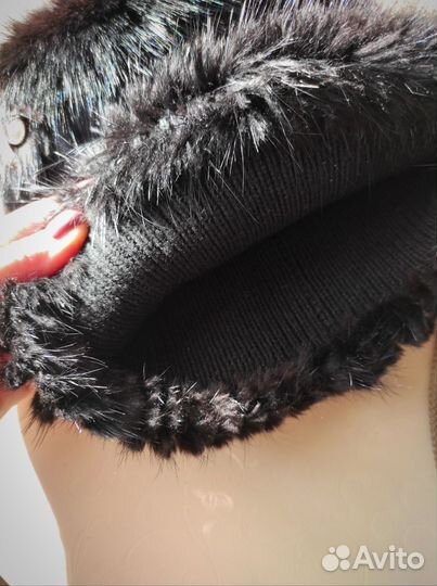 Норковая шапка женская новая из норки с ушками