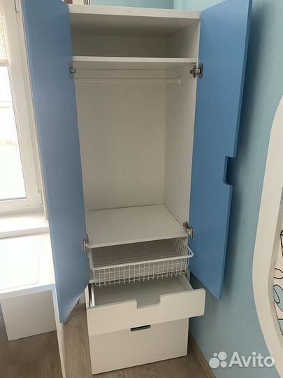 Шкаф IKEA Стува детский синий