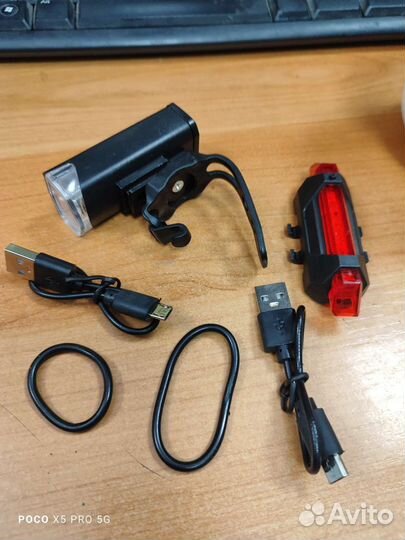 Фонарик для велосипеда передний + задний