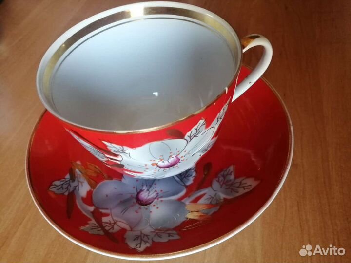 Чашка и блюдце мальва