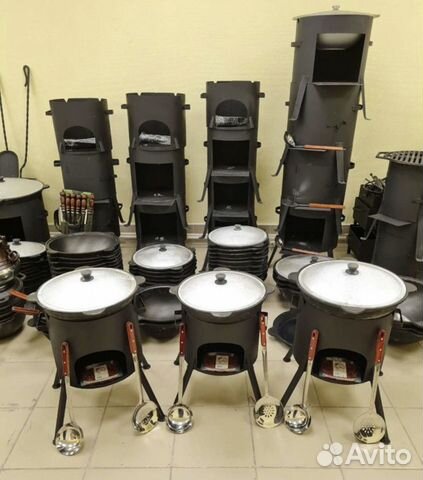 Казан чугунный + печь + половник + специи