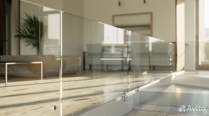 Ограждения для лестниц из стекла