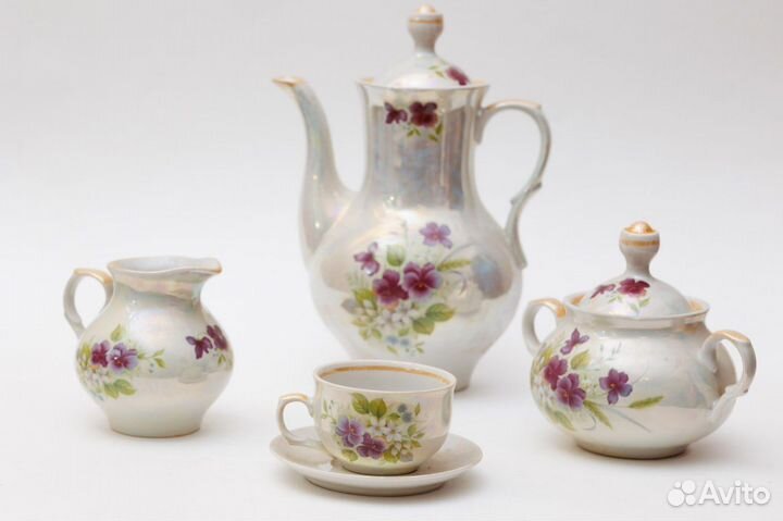 Кофейный сервиз СССР перламутровый