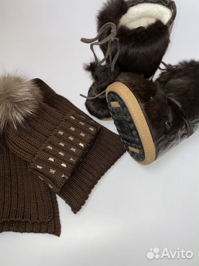 Catya комплект шапка, шарф, луноходы Bogner 24-27