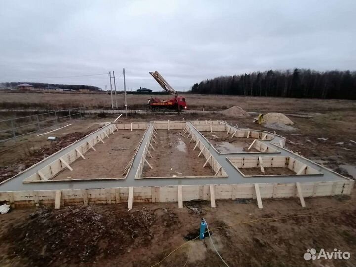 Монолитные плиты, фундамент