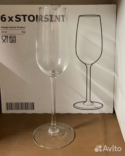IKEA Сторсинт бокалы для шампанского/6шт