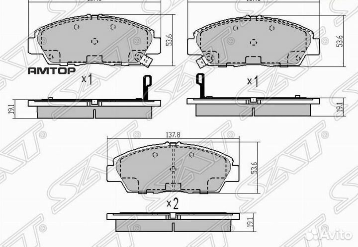 SAT ST-45022-SS0-508 Колодки тормозные перед honda
