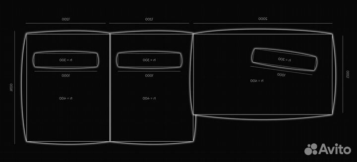 Диван 4400х1600 мм