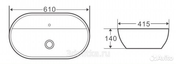 Раковина накладная на столешницу BelBagno BB1346