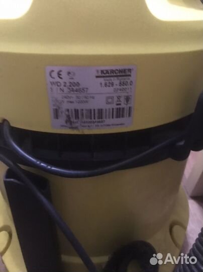 Хозяйственный пылесос karcher wd 2.200
