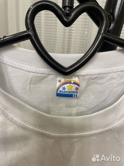 Белая футболка детская на 11,12 лет