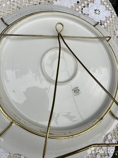 Парные декоративные тарелочки с лебедями Лимож