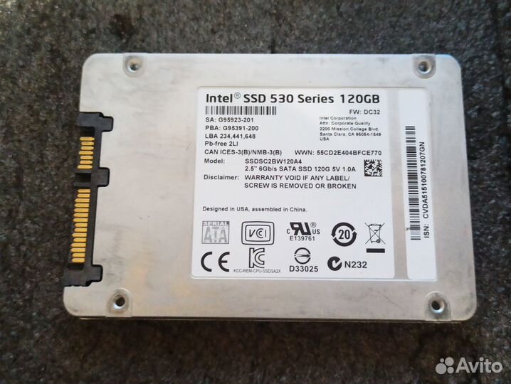 SSD Intel 530 ssdsc2BW120A4 120 Гб SATA
