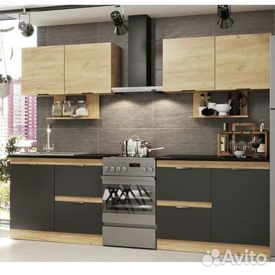 Кухонный гарнитур дерево Графит. Новый