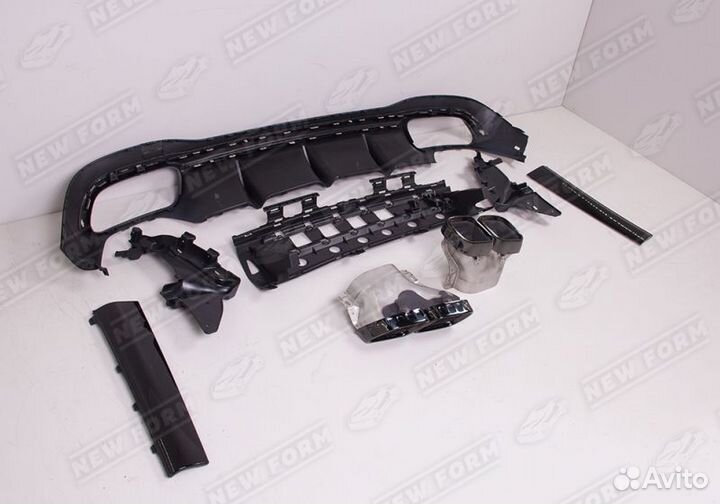 Диффузор насадки 63 AMG черный Mercedes S223