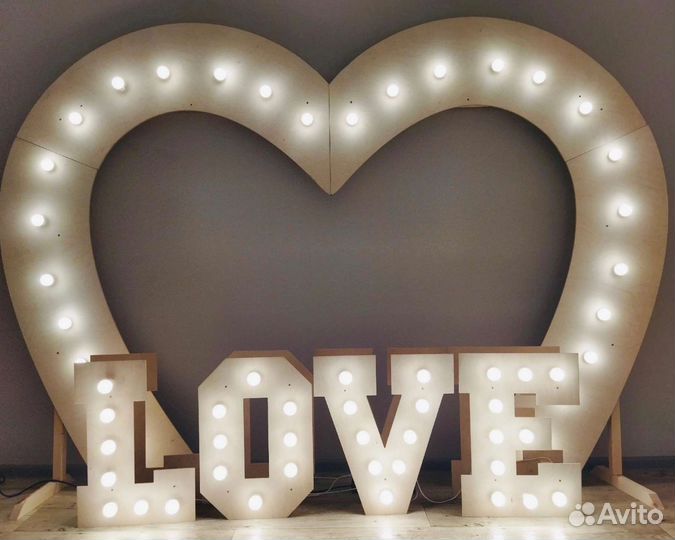 Арка с подсветкой и буквы для декора