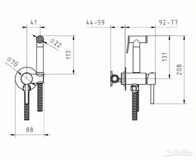 Гигиенический набор Migliore Fortis 31555 черный матовый