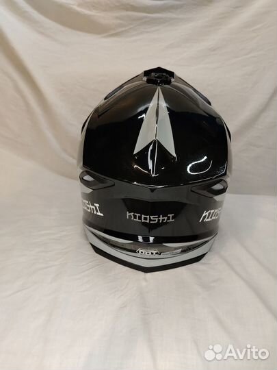 Шлем мотард с очкамиkioshi Fighter 802 ч-сер