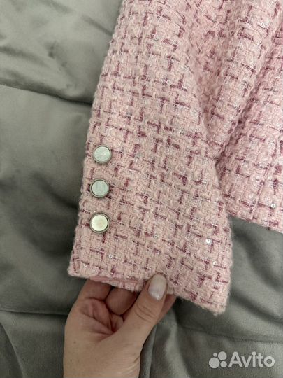 Твидовый жакет lime розовый
