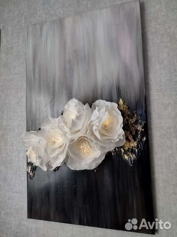 Картина пионы&абстракция