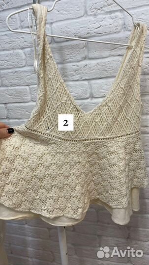 Белый топ Манго Зара ажурные брюки комбез платье