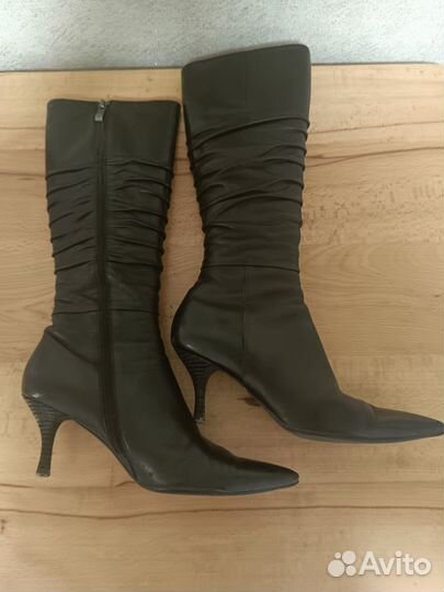 Сапоги женские кожаные 38