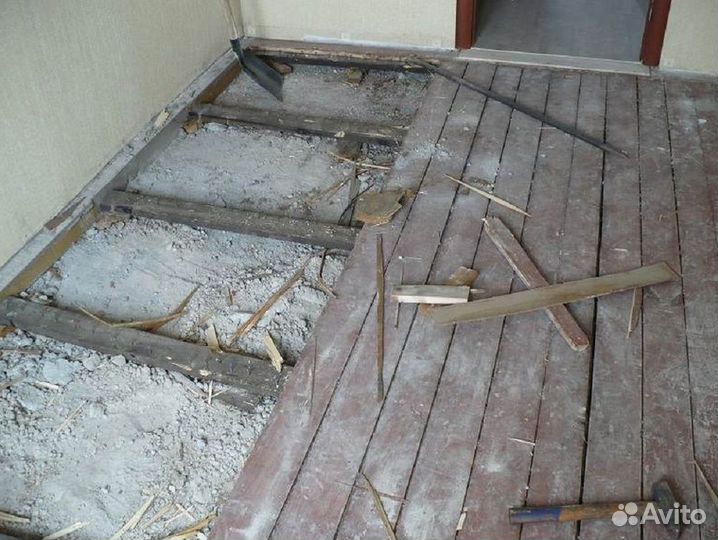 Демонтаж деревянных полов