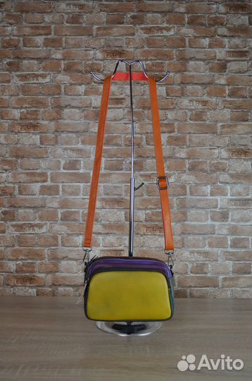 Сумка женская кожаная кросс-боди горчич арт.01-04