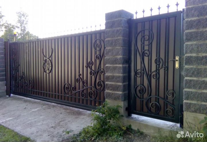 Откатные ворота металлические профессионально