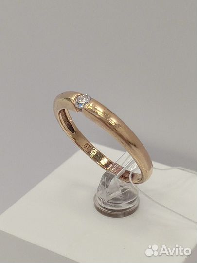 Кольцо из красного золота,проба 585. Вставка: Бр к