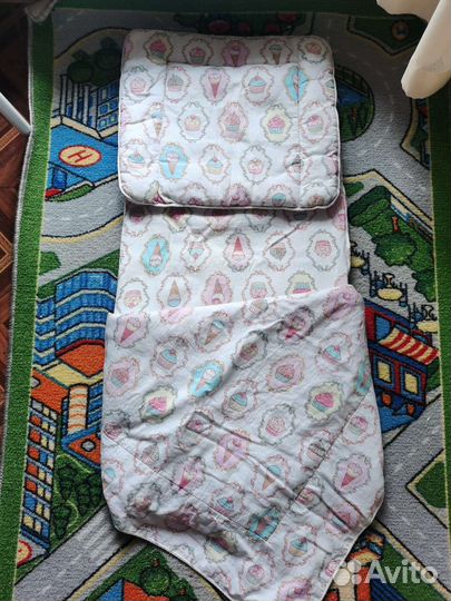 Комплект в коляску подушка матрас одеяло