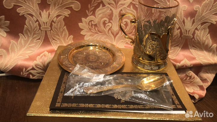 Златоуст.Новый набор для чая. Золото, хрусталь, ла