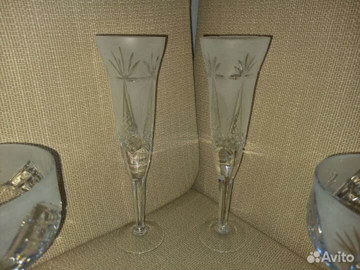 Хрустальные фужеры для шампанского и креманки СССР