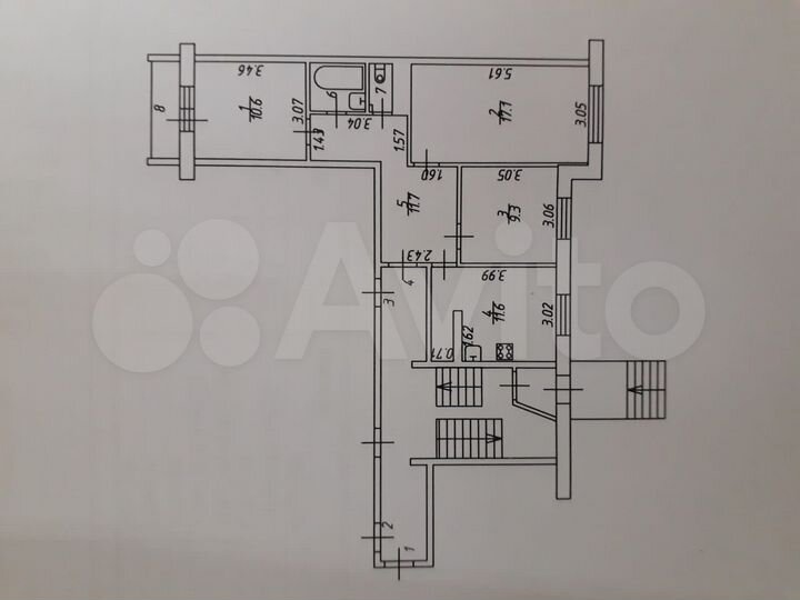 3-к. квартира, 65 м², 1/5 эт.