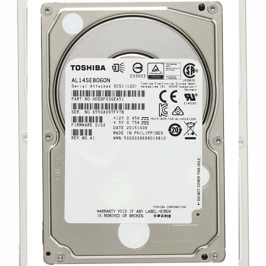 [AL14SEB060N] Жесткий Диск Toshiba 600gb Sas 2,5" Al14seb060n