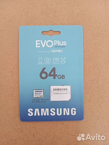 Карта памяти microsdxc Samsung 64Gb (Новая)