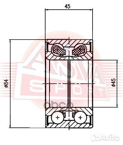 Подшипник ступичный передний (45x84x45)