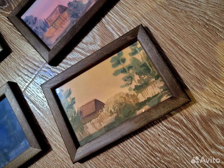 Картины акварель картон 10 на 15