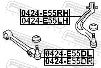 Рычаг передний нижний правый 0424E55RH Febest