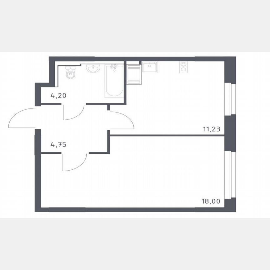 1-к. квартира, 38,2 м², 11/11 эт.