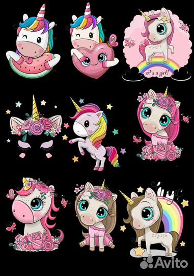 Термонаклейка, термотрансфер единорожки, пони